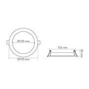 Nobile - Decken-/Wandleuchte LED-Panel Flat IP44 1571435011 840, 350mA, ws