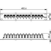 Telegärtner - Patchpanel Kupfer 19Z.-Modulträger 1HE 100007007 inkl. 24AMJ Module