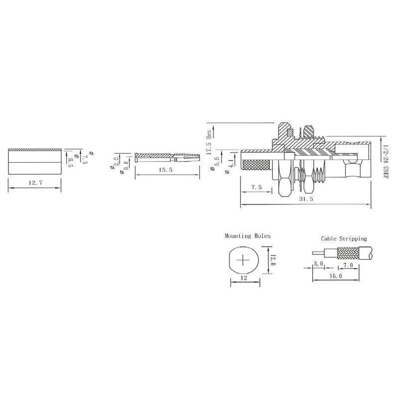 EFB-Elektronik - Koax-Steckverbinder Crimp-Einbaubuchse 52515.1 RG 59/62