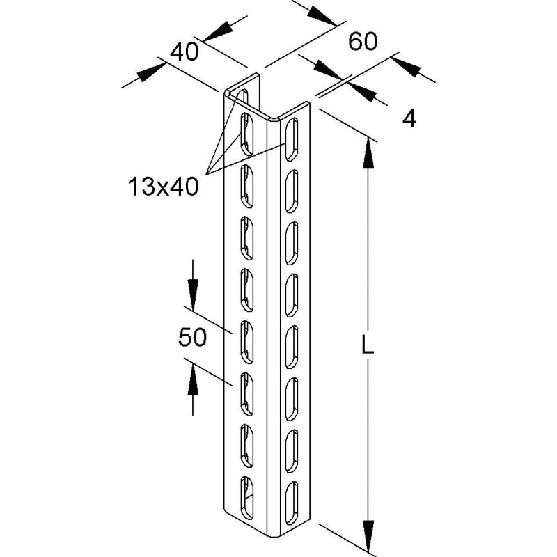 Niedax - Stiel/Profilschiene Profil U 6040/1200 E3