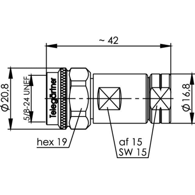 Telegärtner - Koax-Steckverbinder N-Kabelstecker Simfix 100023924 50Ohm,G20(1/4Z flex)