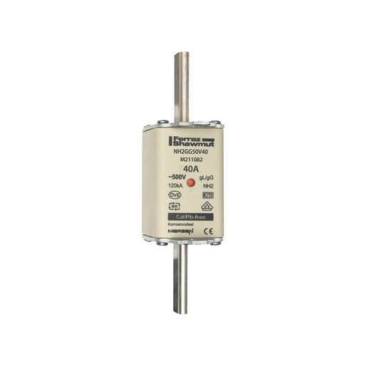 Mersen - Messersicherung Sicherungseinsatz NH gG NH2GG50V40 Gr.2 40A sfü KM − 3 Stück