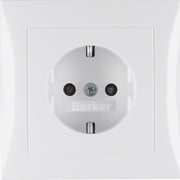 Berker - Steckdose SCHUKO-Steckdose pws/gl 47228989 mit Abdeckplatte