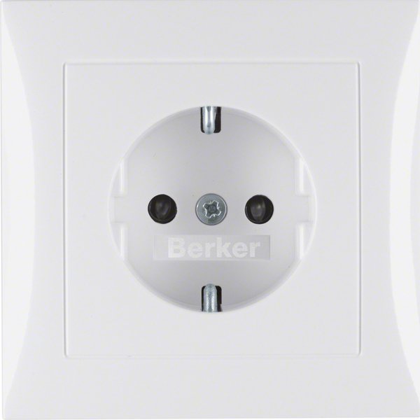 Berker - Steckdose SCHUKO-Steckdose pws/gl 47228989 mit Abdeckplatte