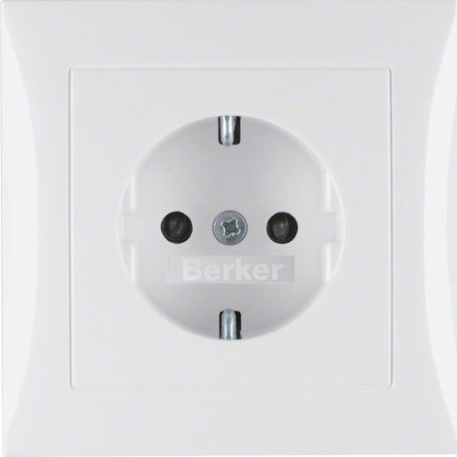 Berker - Steckdose SCHUKO-Steckdose pws/gl 47228989 mit Abdeckplatte