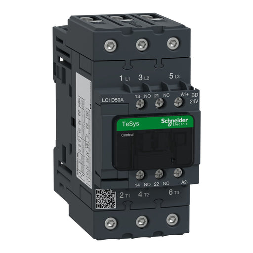 Schneider Electric - Leistungsschütz zum Schalten von Wechselstrom Leistungsschütz LC1D50ABD 3P,50A,24VDC