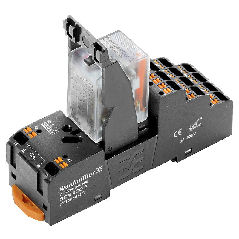 Weidmüller - Schaltrelais Koppelrelais 24VAC DRMKITP 24VAC 4CO LD 4 Wechsler − 10 Stück