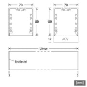 LTS Licht&Leuchten - Decken-/Wandleuchte LED-Anbauleuchte MLA07010830219PD.s-e 830, DALI, si-elox