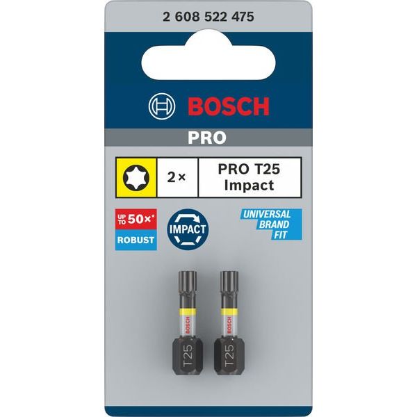 Bosch - Bit PRO Impact Bit, T25 2608522475 25 mm, 2-tlg