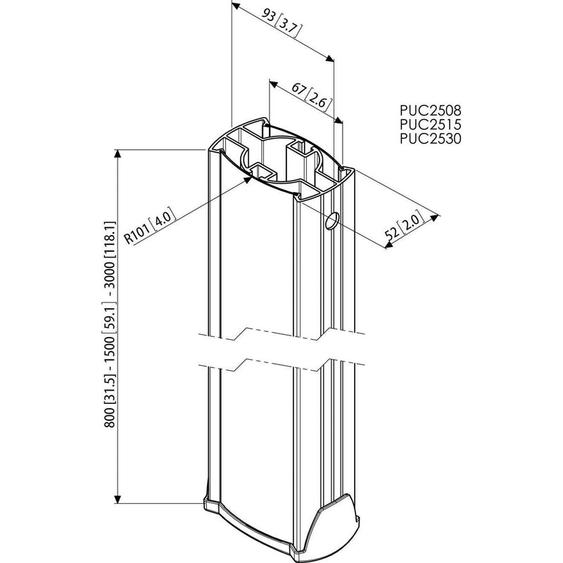 Vogels - Halterung für Audio-/Videosysteme Profil Connect-it PUC2530 si-sw 300cm,silber