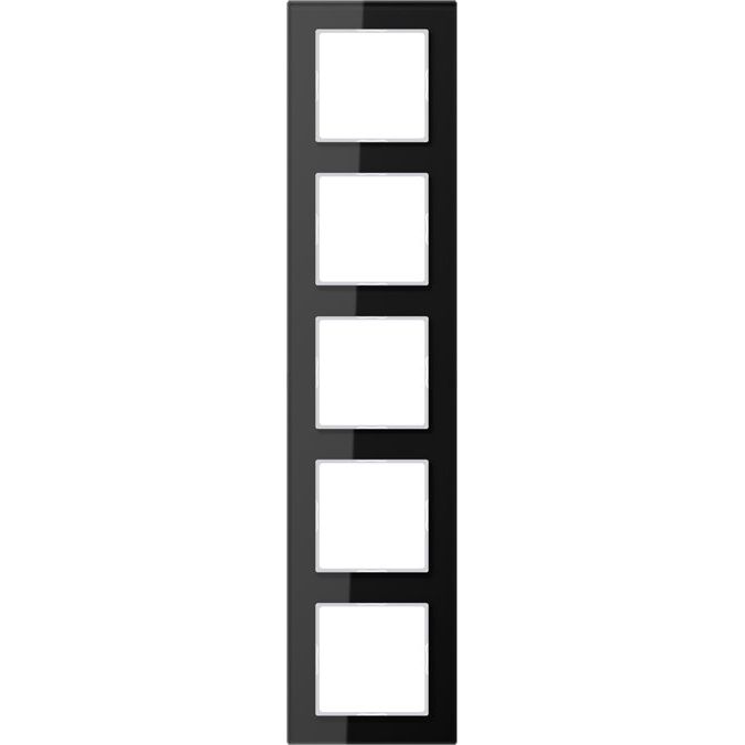 Jung - Abdeckrahmen Glasrahmen 5-fach sw AC 585 GL SW waage/senkrecht