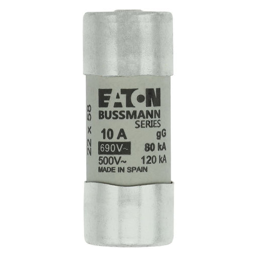 Eaton - Zylindrische Sicherung Sicherungseinsatz Nieders. CYL GG 22,#C22G10S 10A AC 690V 80kA − 10 Stück