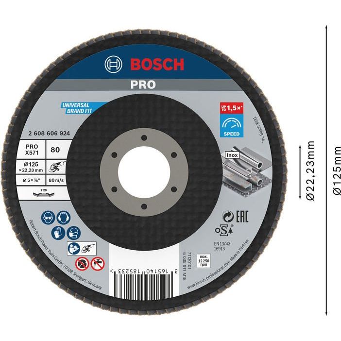 Bosch - Trenn-/Schleifscheibe PRO X571 2608606924 Fächerschleifscheibe