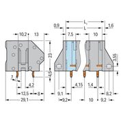 WAGO - Leiterplattenklemme 745-353 6mm² − 72 Stück