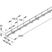 Niedax - Gitterrinne UF-Minigitterrinne GT 35.040 V 35x35mm − 3 Meter