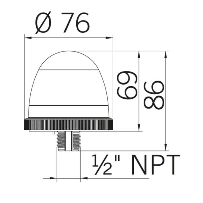 Grothe - Dauerleuchte Warnlicht rt KWL 8102 12-240V