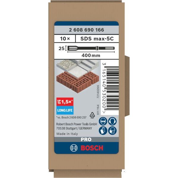 Bosch - Maschinenmeißel PRO SDS max-5C 2608690166 Flachmeißel-Set 25 x