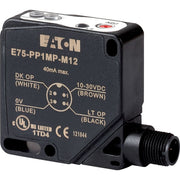 Eaton - Lichttaster energetisch Näherungssensor 10-30V DC E75-PP1MP-M12 Sn=6-120cm 10-30V