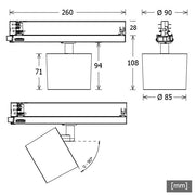 LTS Licht&Leuchten - Downlight/Strahler/Flutlicht LED-Stromschienenstrahler ORYOT203927.15DALIws 2700K DALI