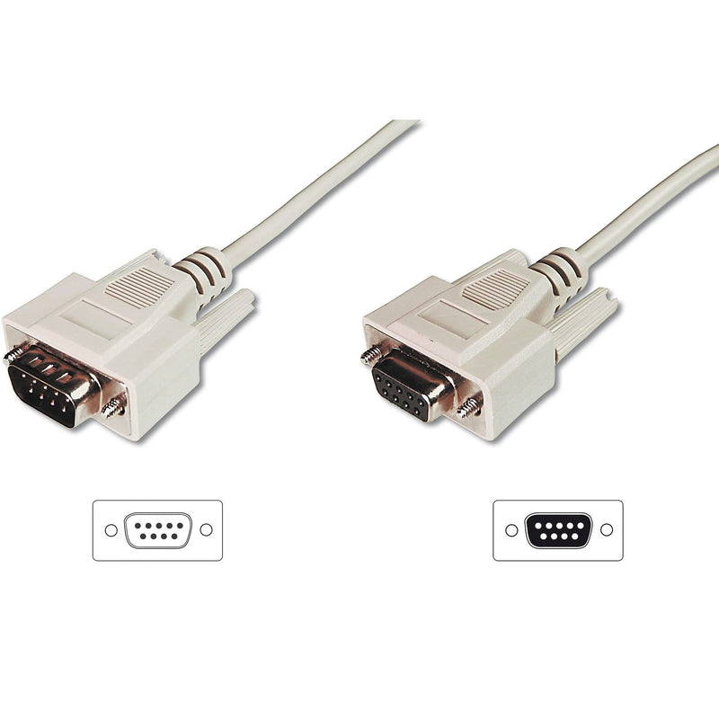 DIGITUS - PC-Kabel Verlängerungskabel AK-610203-020-E D-Sub9/St-D-Sub9/Bu