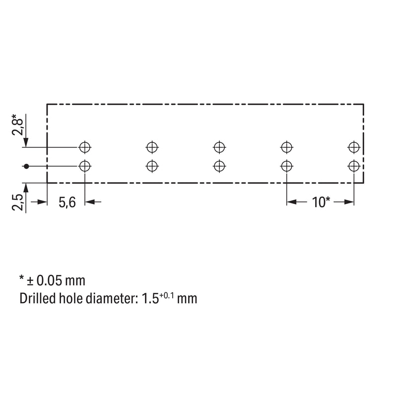 WAGO - Leiterplattensteckverbinder Stecker für Leiterplatten 770-3115 5-polig,blau − 50 Stück