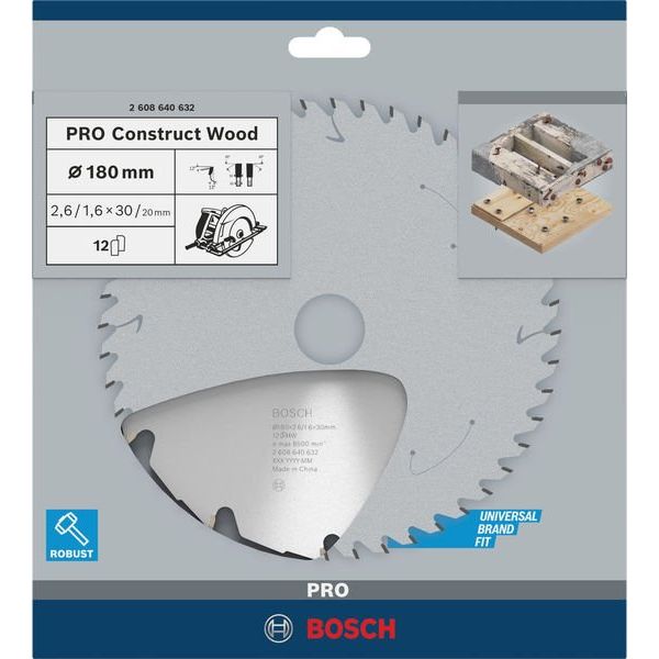 Bosch - Kreissägeblatt PRO Construct Wood 2608640632 Kreissägeblatt 180 x