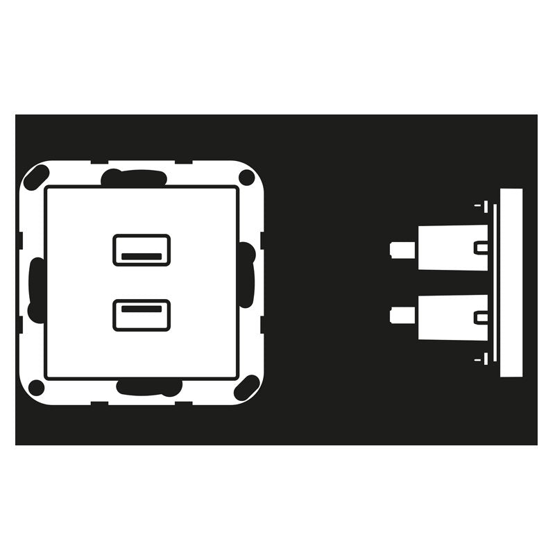 Jung - Multifunktions-Anschlussdose Multimediadose 2 x USB MA A 1153 ANM anthrazit matt