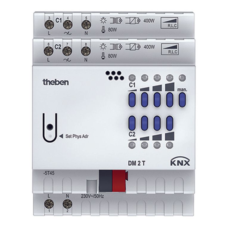 Theben - Bussystem-Dimmaktor Dimmaktor DM 2 T KNX 2-fach, o.Erweiter