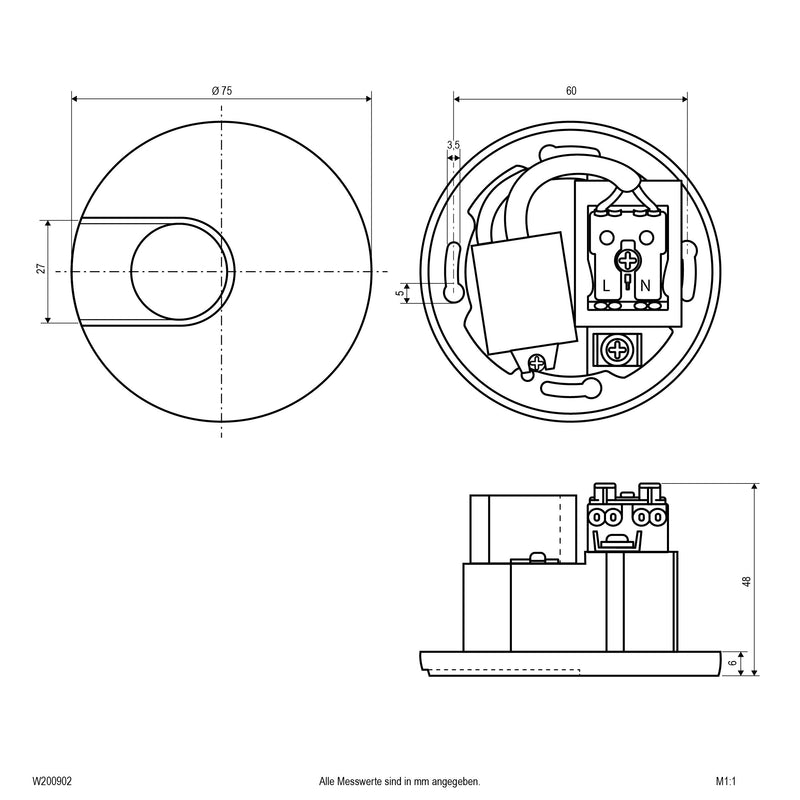 EVN Lichttechnik - Decken-/Wandleuchte LED-Wandeinbauleuchte W200902