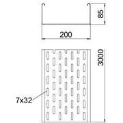 OBO Bettermann - Kabelrinne SKS 820 FT 85x200mm − 3 Meter