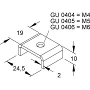 Niedax - Gleitmutter Gleitmuttern GU 0405 − 50 Stück