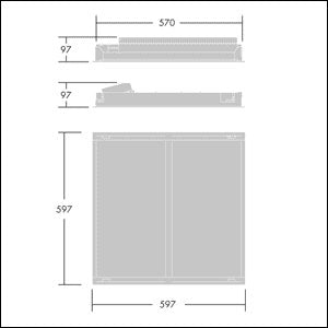 Thorn - Decken-/Wandleuchte LED-Einbauleuchte IQ WAVE #92900340 3000K 597x597mm