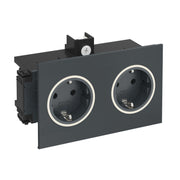 Rehau - Steckdose 2-fach BRK 2STD anth SIGNA IN anth − 1 Stück