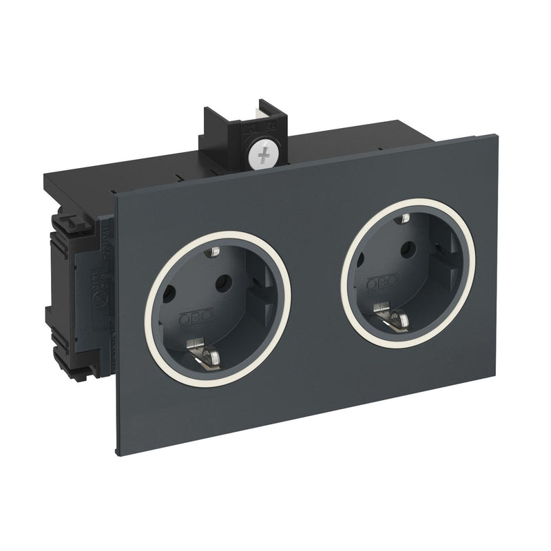Rehau - Steckdose 2-fach BRK 2STD anth SIGNA IN anth − 1 Stück