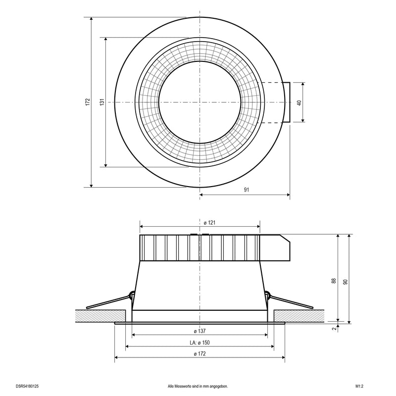 EVN Lichttechnik - Decken-/Wandleuchte LED-Deckeneuchte DSR54180125 CCT Switch, ML