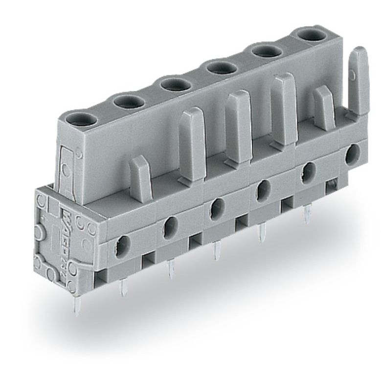 WAGO - Leiterplattensteckverbinder THT-Federleiste gerade 232-741/045-000 Maß 7,5mm,grau − 25 Stück