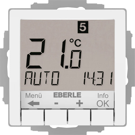 Eberle Controls - Raumthermostat/Uhrenthermostat UP-Uhrenthermostat UTE4800R-RAL9016-G55 Hinterleuchtung weiß