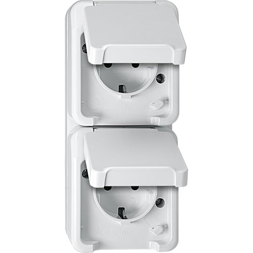 Merten - Steckdose SCHUKO-Doppel-Steckdose MEG2328-8019 polarweiß, mit BRS