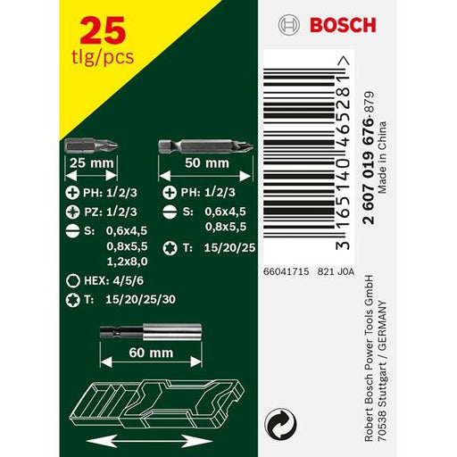 Bosch - Bit-Set Mini-X-Line-Schrauberbit- 2607019676 Set, 25-teilig