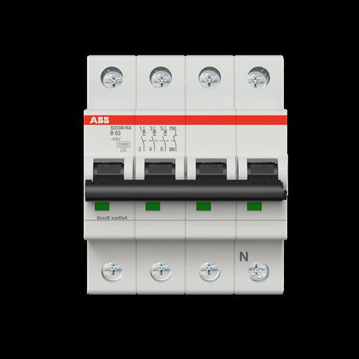ABB Stotz S&J - Leitungsschutzschalter Sicherungsautomat S203M-B63NA 10kA 63A B 3p+N (4p)