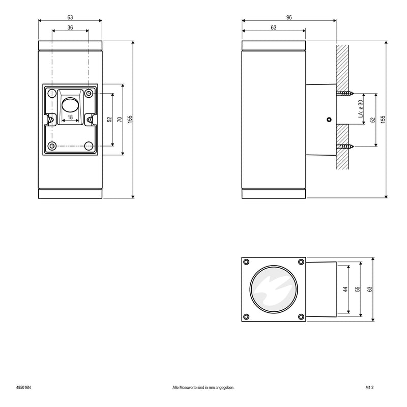EVN Lichttechnik - Decken-/Wandleuchte Wandanbauleuchte 2flg.anth 485016N IP54 GU10 220-240V