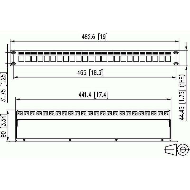 Metz Connect - Frontpanel/Patchpanel leer (Schaltschrank) Patchpanel Keystone 130926-0003KE 24x grau leer − 1 Stück