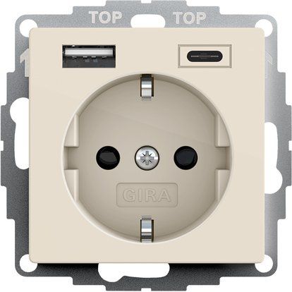 Gira - Steckdose Steckdose+USB 245901 Cremeweiß