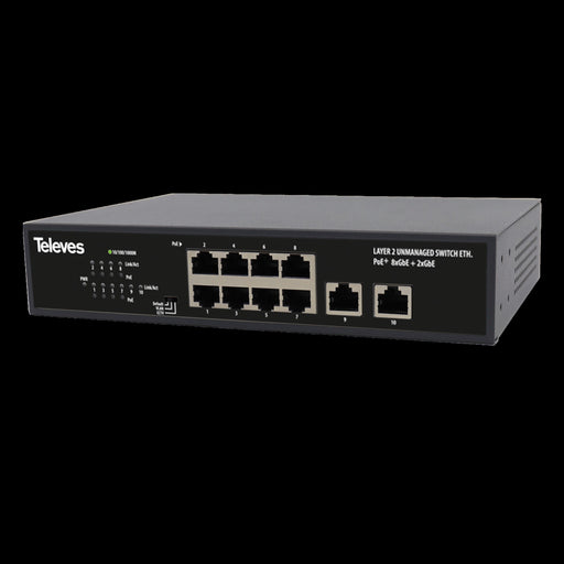 Televes - Netzwerk Switch Ethernet Switch L2 SWUM1000POE+ 8xGbE120WPoE+,2xGbE