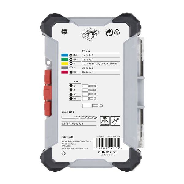 Bosch - Werkzeugset Extra Hard Schrauberbit- 2607017726VE(35) und Metal HSS − 6 Packung