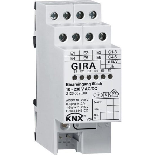 Gira - Bussystem-Binäreingang Binäreingang 6f. 212600 KNX 10-230V AC/DC