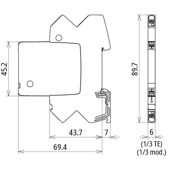 DEHN - Kombi-Ableiter für Informations-/MSR-Technik Modularer Kombi-Ableiter BCO ML2 BD HC5A 24