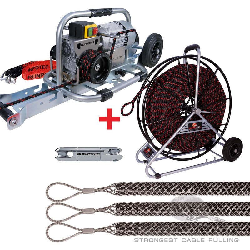 Runpotec - Spillwinde 11118 +Zugseil 10mm-200m