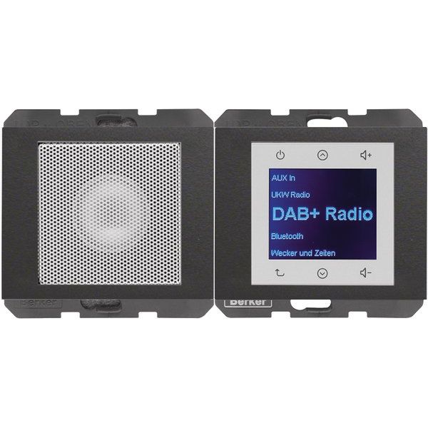 Berker - Elektronik-Gerät für Installationsschalterprogramme Radio mit Lautspr. DAB+ K. 29807006 x anth