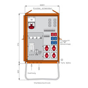 Walther Werke - Baustromverteiler Verteilerschrank DEM80-V2 55kVA,3RCD TypA, 8LS